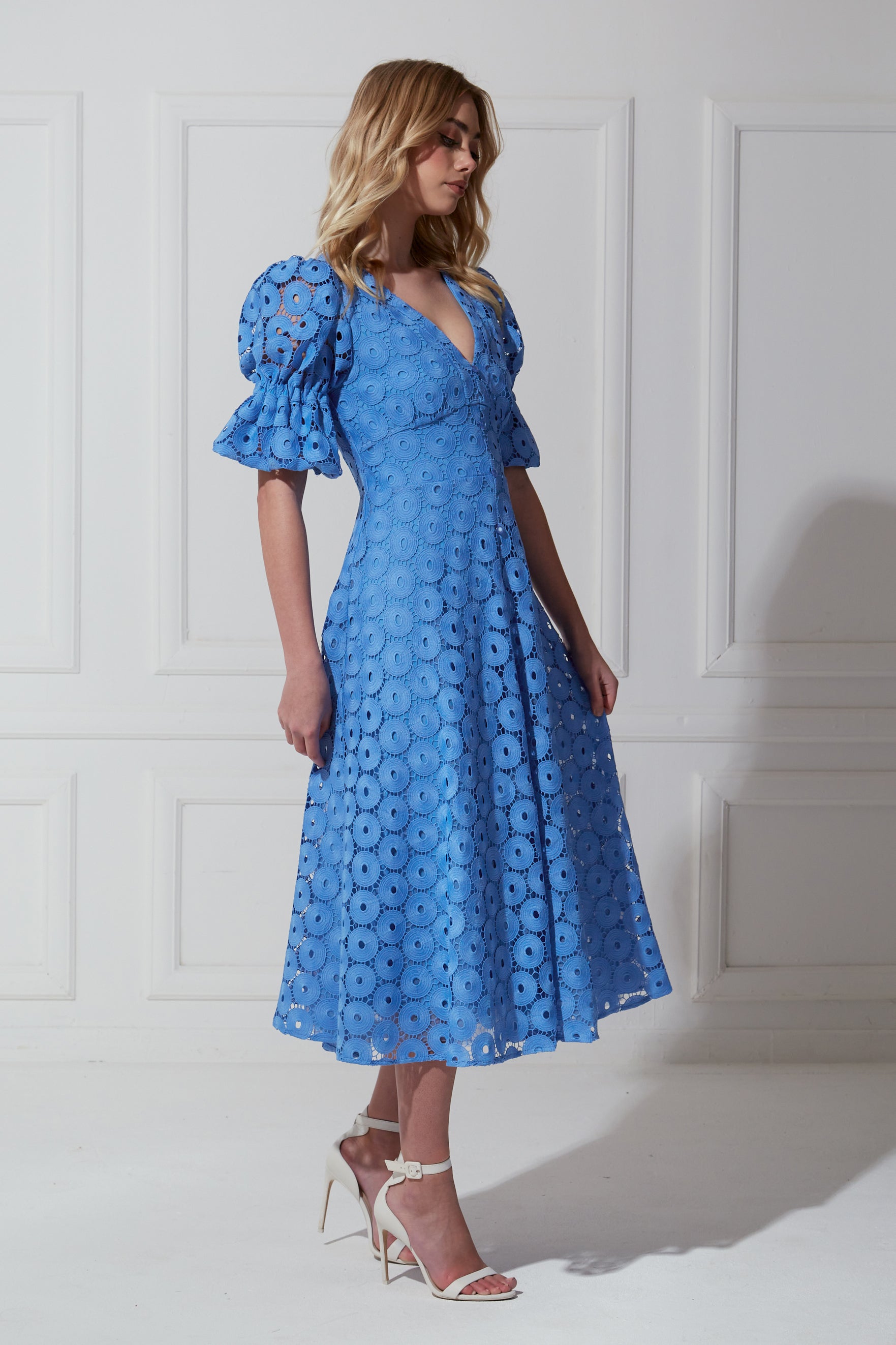 CALLIE CROCHET LACE MIDI DRESS CORNFLOWER BLUE 8thsign callie-crochet-lace-midi-dress-cornflower-blue-8thsign