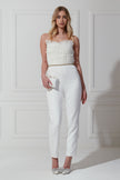 THALIA EMBELLISHED FRILL BANDEAU JUMPSUIT - WHITE