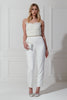 THALIA EMBELLISHED FRILL BANDEAU JUMPSUIT - WHITE