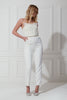 THALIA EMBELLISHED FRILL BANDEAU JUMPSUIT - WHITE