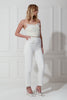 THALIA EMBELLISHED FRILL BANDEAU JUMPSUIT - WHITE