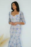 HYACINTH LACE FISHTAIL MIDI  - BLUE