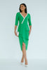 FLORENCE PEARL FRILL FRONT MIDI - EMERALD GREEN