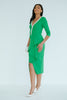 FLORENCE PEARL FRILL FRONT MIDI - EMERALD GREEN