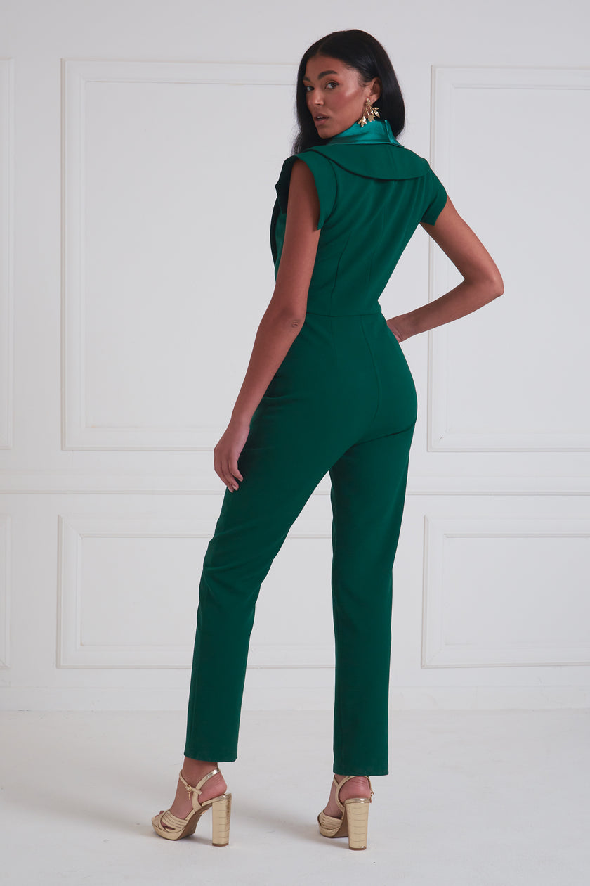 JAGGER TUXEDO JUMPSUIT - FOREST GREEN
