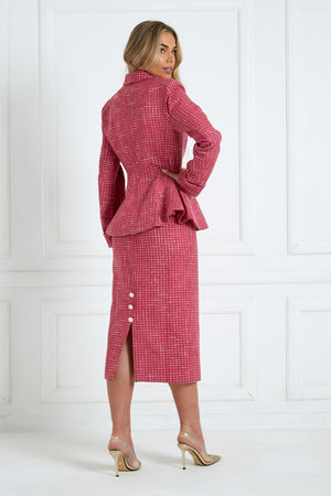 HEPBURN PEPLUM TWEED SUIT - PINK