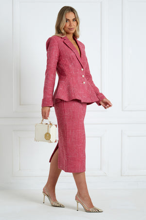 HEPBURN PEPLUM TWEED SUIT - PINK
