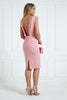 CALLA LACE DETAIL BACKLESS MIDI - PALE PINK