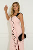 ESTELLE CONTRAST FRILL MIDI - PINK BLACK