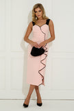 ESTELLE CONTRAST FRILL MIDI - PINK BLACK