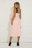 ESTELLE CONTRAST FRILL MIDI - PINK BLACK