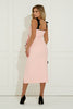 ESTELLE CONTRAST FRILL MIDI - PINK BLACK