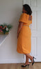 SOLANA EMBELLISHED WAIST TULIP SKIRT MIDI - SUNSHINE ORANGE