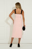 ESTELLE CONTRAST FRILL MIDI - PINK BLACK