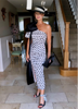 DIANA 1 SHOULDER RUCHE MIDI - POLKA DOT