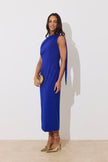 ELENI DRAPE MiDI DRESS - ROYAL BLUE