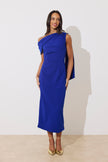 ELENI DRAPE MiDI DRESS - ROYAL BLUE