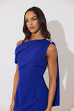 ELENI DRAPE MiDI DRESS - ROYAL BLUE