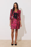 VERONICA METALLIC BELL SKIRT MINI - FUSCIA PINK