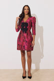 VERONICA METALLIC BELL SKIRT MINI - FUSCIA PINK