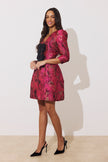 VERONICA METALLIC BELL SKIRT MINI - FUSCIA PINK