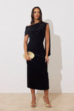 ELENI DRAPE MIDI - BLACK VELVET