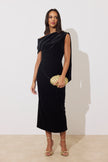 ELENI DRAPE MIDI - BLACK VELVET