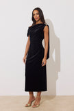 ELENI DRAPE MIDI - BLACK VELVET