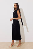 ELENI DRAPE MIDI - BLACK VELVET