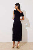 ELENI DRAPE MIDI - BLACK VELVET