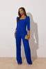 **PRE ORDER** ADELINE SCALLOP EDGE WIDE LEG JUMPSUIT - COBALT BLUE
