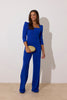 **PRE ORDER** ADELINE SCALLOP EDGE WIDE LEG JUMPSUIT - COBALT BLUE