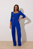 **PRE ORDER** ADELINE SCALLOP EDGE WIDE LEG JUMPSUIT - COBALT BLUE