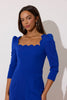 **PRE ORDER** ADELINE SCALLOP EDGE WIDE LEG JUMPSUIT - COBALT BLUE