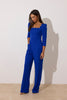 **PRE ORDER** ADELINE SCALLOP EDGE WIDE LEG JUMPSUIT - COBALT BLUE
