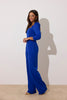 **PRE ORDER** ADELINE SCALLOP EDGE WIDE LEG JUMPSUIT - COBALT BLUE