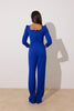 **PRE ORDER** ADELINE SCALLOP EDGE WIDE LEG JUMPSUIT - COBALT BLUE