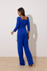 **PRE ORDER** ADELINE SCALLOP EDGE WIDE LEG JUMPSUIT - COBALT BLUE