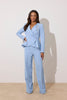 **PRE ORDER** ELIZABETH PEPLUM PEARL TROUSER SUIT - PALE BLUE