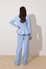 **PRE ORDER** ELIZABETH PEPLUM PEARL TROUSER SUIT - PALE BLUE