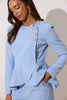 **PRE ORDER** ELIZABETH PEPLUM PEARL TROUSER SUIT - PALE BLUE