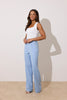 **PRE ORDER** ELIZABETH PEPLUM PEARL TROUSER SUIT - PALE BLUE