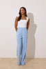 **PRE ORDER** ELIZABETH PEPLUM PEARL TROUSER SUIT - PALE BLUE