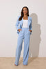 **PRE ORDER** ELIZABETH PEPLUM PEARL TROUSER SUIT - PALE BLUE