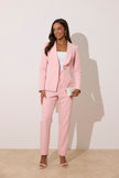**PRE ORDER** TABITHA PEARL TUXEDO TROUSER SUIT - PALE PINK