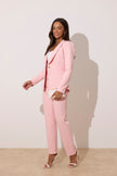 **PRE ORDER** TABITHA PEARL TUXEDO TROUSER SUIT - PALE PINK