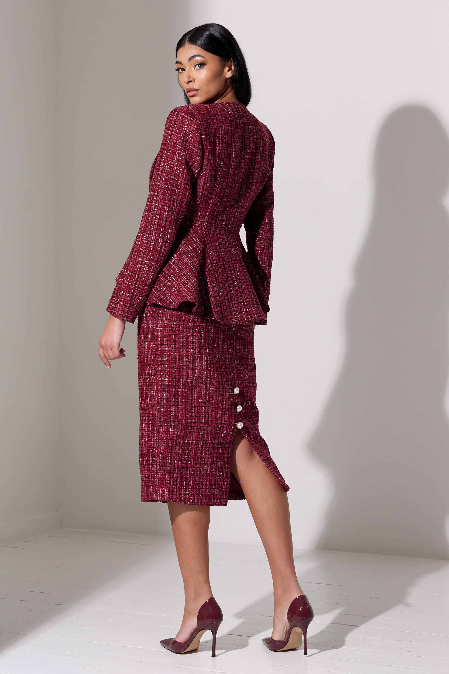 Tweed skirt suit outlet set