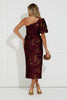 DIANA METALLIC RUCHE 1 SHOULDER DRESS - OXBLOOD