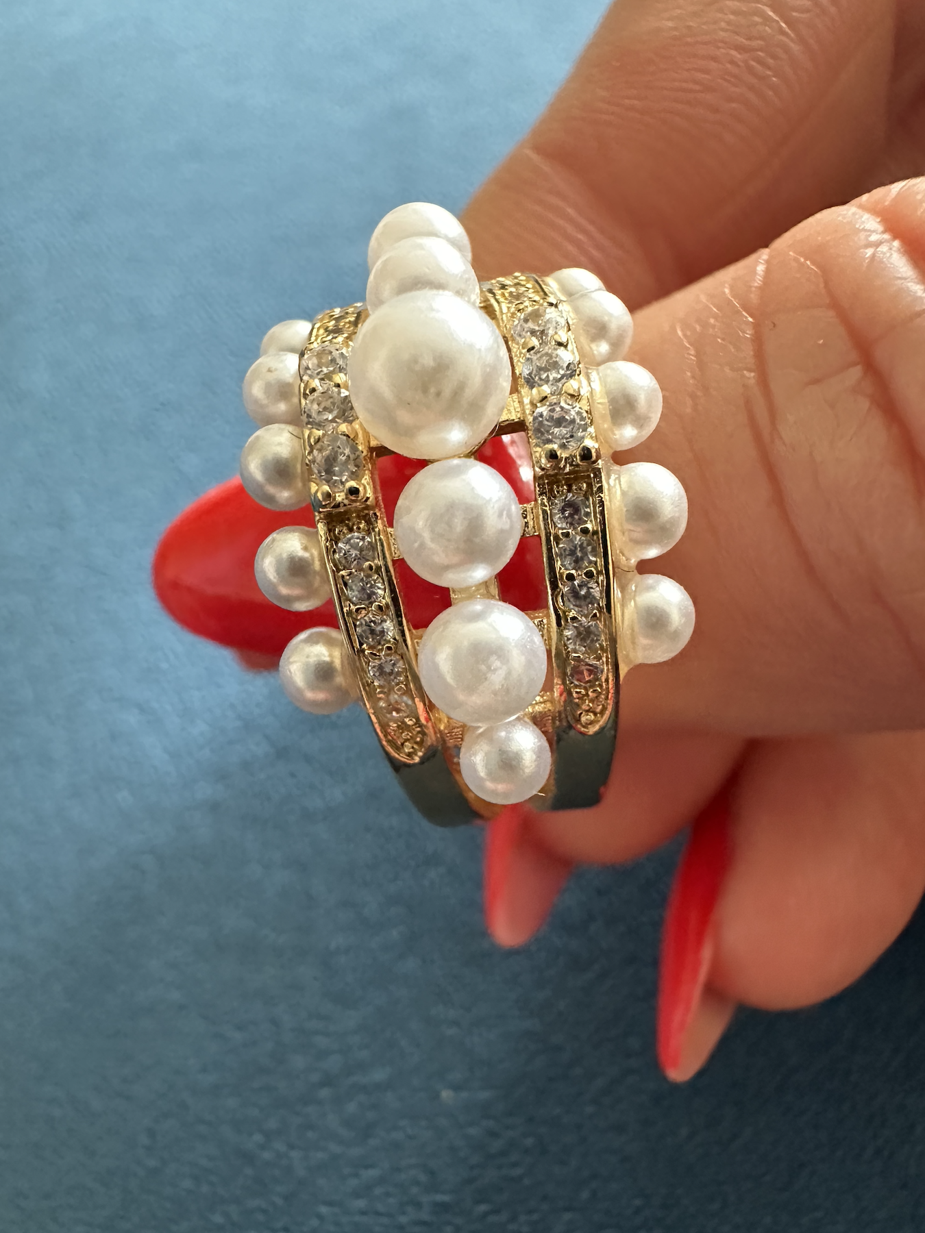 MARIA TRIPLE PEARL RING