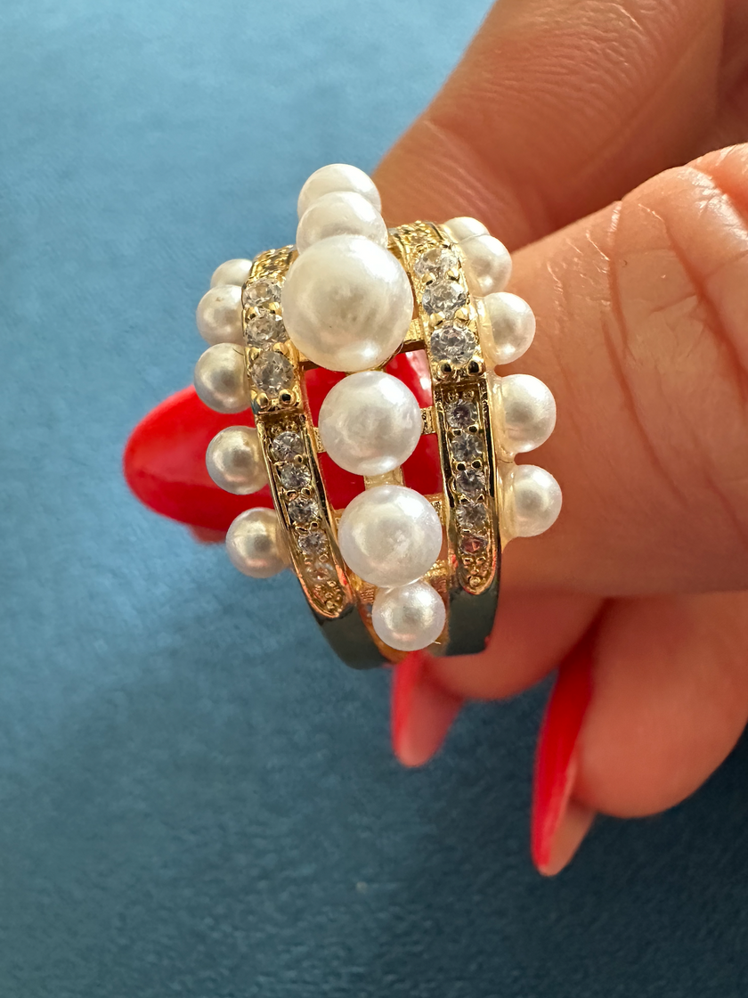 MARIA TRIPLE PEARL RING